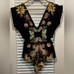 Carolina K - Floral V-Neck Bodysuit